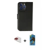 MARSİLYAN™- iPhone 13 Pro Max Kılıf Siluet Işık Serisi - Siyah 18D Cam Ekran Koruyucu + Pers Alüminyum Kamera Lens - KI