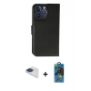 MARSİLYAN™- iPhone 13 Pro Max Kılıf Siluet Işık Serisi - Siyah 18D Cam Ekran Koruyucu + Pers Alüminyum Kamera Lens - LT