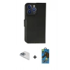 MARSİLYAN™- iPhone 13 Pro Max Kılıf Siluet Işık Serisi - Siyah 18D Cam Ekran Koruyucu + Pers Alüminyum Kamera Lens - SABE
