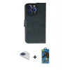 MARSİLYAN™- iPhone 13 Pro Max Kılıf Siluet Işık Serisi - Siyah 18D Cam Ekran Koruyucu + Pers Alüminyum Kamera Lens - LT