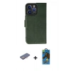 MARSİLYAN™- iPhone 13 Pro Max Kılıf Siluet Işık Serisi - Siyah 18D Cam Ekran Koruyucu + Renkli Kamera Lens Koruma Cam - PE