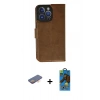 MARSİLYAN™- iPhone 13 Pro Max Kılıf Siluet Işık Serisi - Siyah 18D Cam Ekran Koruyucu + Renkli Kamera Lens Koruma Cam - TU