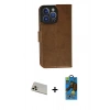 MARSİLYAN™- iPhone 13 Pro Max Kılıf Siluet Işık Serisi - Siyah 18D Cam Ekran Koruyucu + Rose Gold Rainbow Kamera Lens Koruma Cam