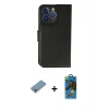 MARSİLYAN™- iPhone 13 Pro Max Kılıf Siluet Işık Serisi - Siyah 18D Cam Ekran Koruyucu + Shine Kamera Lens Koruma Cam - GI