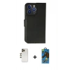 MARSİLYAN™- iPhone 13 Pro Max Kılıf Siluet Işık Serisi - Siyah 18D Cam Ekran Koruyucu + Shine Kamera Lens - GD