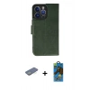 MARSİLYAN™- iPhone 13 Pro Max Kılıf Siluet Işık Serisi - Siyah 18D Cam Ekran Koruyucu + Renkli Kamera Lens Koruma Cam - YL