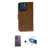 MARSİLYAN™- iPhone 13 Pro Max Kılıf Siluet Işık Serisi - Siyah 3D Antistatik Cam Ekran Koruyucu + Neon Fosforlu Kamera Lens - BZ