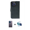 MARSİLYAN™- iPhone 13 Pro Max Kılıf Siluet Işık Serisi - Siyah 3D Antistatik Cam Ekran Koruyucu + Neon Fosforlu Kamera Lens - MI