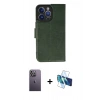 MARSİLYAN™- iPhone 13 Pro Max Kılıf Siluet Işık Serisi - Siyah 3D Antistatik Cam Ekran Koruyucu + Neon Fosforlu Kamera Lens - BZ