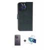 MARSİLYAN™- iPhone 13 Pro Max Kılıf Siluet Işık Serisi - Siyah 3D Antistatik Cam Ekran Koruyucu + Neon Fosforlu Kamera Lens - BZ