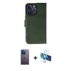 MARSİLYAN™- iPhone 13 Pro Max Kılıf Siluet Işık Serisi - Siyah 3D Antistatik Cam Ekran Koruyucu + Neon Fosforlu Kamera Lens - MI
