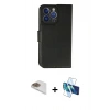 MARSİLYAN™- iPhone 13 Pro Max Kılıf Siluet Işık Serisi - Siyah 3D Antistatik Cam Ekran Koruyucu + Pers Alüminyum Kamera Lens - GD