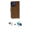 MARSİLYAN™- iPhone 13 Pro Max Kılıf Siluet Işık Serisi - Siyah 3D Antistatik Cam Ekran Koruyucu + Pers Alüminyum Kamera Lens - LT