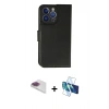 MARSİLYAN™- iPhone 13 Pro Max Kılıf Siluet Işık Serisi - Siyah 3D Antistatik Cam Ekran Koruyucu + Pers Alüminyum Kamera Lens - GI