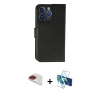 MARSİLYAN™- iPhone 13 Pro Max Kılıf Siluet Işık Serisi - Siyah 3D Antistatik Cam Ekran Koruyucu + Pers Alüminyum Kamera Lens - KI