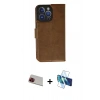 MARSİLYAN™- iPhone 13 Pro Max Kılıf Siluet Işık Serisi - Siyah 3D Antistatik Cam Ekran Koruyucu + Rainbow Kamera Lens Koruma Cam - KI