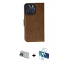 MARSİLYAN™- iPhone 13 Pro Max Kılıf Siluet Işık Serisi - Siyah 3D Antistatik Cam Ekran Koruyucu + Rainbow Kamera Lens Koruma Cam - MI