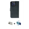 MARSİLYAN™- iPhone 13 Pro Max Kılıf Siluet Işık Serisi - Siyah 3D Antistatik Cam Ekran Koruyucu + Rainbow Kamera Lens Koruma Cam - REGD