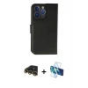MARSİLYAN™- iPhone 13 Pro Max Kılıf Siluet Işık Serisi - Siyah 3D Antistatik Cam Ekran Koruyucu + Raze Metal Kamera Lens - GD