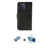 MARSİLYAN™- iPhone 13 Pro Max Kılıf Siluet Işık Serisi - Siyah 3D Antistatik Cam Ekran Koruyucu + Shine Kamera Lens Koruma Cam - PE