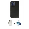 MARSİLYAN™- iPhone 13 Pro Max Kılıf Siluet Işık Serisi - Siyah 3D Antistatik Cam Ekran Koruyucu + Shine Kamera Lens - GD