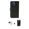 MARSİLYAN™- iPhone 13 Pro Max Kılıf Siluet Işık Serisi - Siyah 3D Antistatik Hayalet Cam Ekran Koruyucu + Pers Alüminyum Kamera Lens - LT