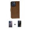 MARSİLYAN™- iPhone 13 Pro Max Kılıf Siluet Işık Serisi - Siyah 3D Antistatik Hayalet Cam Ekran Koruyucu + Neon Fosforlu Kamera Lens - MI