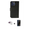 MARSİLYAN™- iPhone 13 Pro Max Kılıf Siluet Işık Serisi - Siyah 3D Antistatik Hayalet Cam Ekran Koruyucu + Pers Alüminyum Kamera Lens - GI
