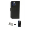 MARSİLYAN™- iPhone 13 Pro Max Kılıf Siluet Işık Serisi - Siyah 3D Antistatik Hayalet Cam Ekran Koruyucu + Rainbow Kamera Lens Koruma Cam - BZ