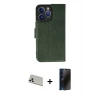 MARSİLYAN™- iPhone 13 Pro Max Kılıf Siluet Işık Serisi - Siyah 3D Antistatik Hayalet Cam Ekran Koruyucu + Rainbow Kamera Lens Koruma Cam - BZ