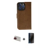 MARSİLYAN™- iPhone 13 Pro Max Kılıf Siluet Işık Serisi - Siyah 3D Antistatik Hayalet Cam Ekran Koruyucu + Rainbow Kamera Lens Koruma Cam - KI