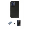MARSİLYAN™- iPhone 13 Pro Max Kılıf Siluet Işık Serisi - Siyah 3D Antistatik Hayalet Cam Ekran Koruyucu + Shine Kamera Lens Koruma Cam - PE