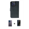 MARSİLYAN™- iPhone 13 Pro Max Kılıf Siluet Işık Serisi - Siyah 3D Antistatik Hayalet Cam Ekran Koruyucu + Neon Fosforlu Kamera Lens - MI