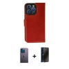 MARSİLYAN™- iPhone 13 Pro Max Kılıf Siluet Işık Serisi - Siyah 3D Antistatik Hayalet Cam Ekran Koruyucu + Neon Fosforlu Kamera Lens - MI