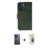 MARSİLYAN™- iPhone 13 Pro Max Kılıf Siluet Işık Serisi - Siyah 6D Mat Seramik Hayalet Nano Ekran Koruyucu + Mavi Neon Fosforlu Kamera Lens