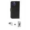 MARSİLYAN™- iPhone 13 Pro Max Kılıf Siluet Işık Serisi - Siyah Bilvis 3D Cam Ekran Koruyucu + Pers Alüminyum Kamera Lens - GI