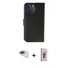 MARSİLYAN™- iPhone 13 Pro Max Kılıf Siluet Işık Serisi - Siyah Bilvis 3D Cam Ekran Koruyucu + Lacivert Pers Alüminyum Kamera Lens