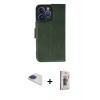 MARSİLYAN™- iPhone 13 Pro Max Kılıf Siluet Işık Serisi - Siyah Bilvis 3D Cam Ekran Koruyucu + Lacivert Pers Alüminyum Kamera Lens