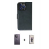 MARSİLYAN™- iPhone 13 Pro Max Kılıf Siluet Işık Serisi - Siyah Bilvis 3D Cam Ekran Koruyucu + Neon Fosforlu Kamera Lens - BZ