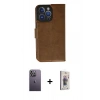 MARSİLYAN™- iPhone 13 Pro Max Kılıf Siluet Işık Serisi - Siyah Bilvis 3D Cam Ekran Koruyucu + Neon Fosforlu Kamera Lens - BZ