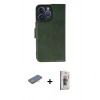 MARSİLYAN™- iPhone 13 Pro Max Kılıf Siluet Işık Serisi - Siyah Bilvis 3D Cam Ekran Koruyucu + Pembe Renkli Kamera Lens Koruma Cam
