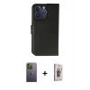MARSİLYAN™- iPhone 13 Pro Max Kılıf Siluet Işık Serisi - Siyah Bilvis 3D Cam Ekran Koruyucu + Neon Fosforlu Kamera Lens - YL