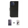 MARSİLYAN™- iPhone 13 Pro Max Kılıf Siluet Işık Serisi - Siyah Bilvis 3D Mat Cam Ekran Koruyucu + Beyaz Neon Fosforlu Kamera Lens