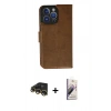 MARSİLYAN™- iPhone 13 Pro Max Kılıf Siluet Işık Serisi - Siyah Bilvis 3D Mat Cam Ekran Koruyucu + Gold Raze Metal Kamera Lens