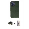 MARSİLYAN™- iPhone 13 Pro Max Kılıf Siluet Işık Serisi - Siyah Bilvis 3D Mat Cam Ekran Koruyucu + Gold Raze Metal Kamera Lens