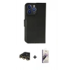 MARSİLYAN™- iPhone 13 Pro Max Kılıf Siluet Işık Serisi - Siyah Bilvis 3D Mat Cam Ekran Koruyucu + Gold Raze Metal Kamera Lens