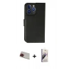 MARSİLYAN™- iPhone 13 Pro Max Kılıf Siluet Işık Serisi - Siyah Bilvis 3D Mat Cam Ekran Koruyucu + Rainbow Kamera Lens Koruma Cam - KI