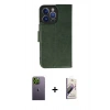 MARSİLYAN™- iPhone 13 Pro Max Kılıf Siluet Işık Serisi - Siyah Bilvis 3D Mat Cam Ekran Koruyucu + Neon Fosforlu Kamera Lens - YL