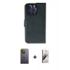 MARSİLYAN™- iPhone 13 Pro Max Kılıf Siluet Işık Serisi - Siyah Bilvis 3D Mat Cam Ekran Koruyucu + Neon Fosforlu Kamera Lens - YL