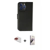 MARSİLYAN™- iPhone 13 Pro Max Kılıf Siluet Işık Serisi - Siyah Bilvis 3D Mat Cam Ekran Koruyucu + Pers Alüminyum Kamera Lens - KI